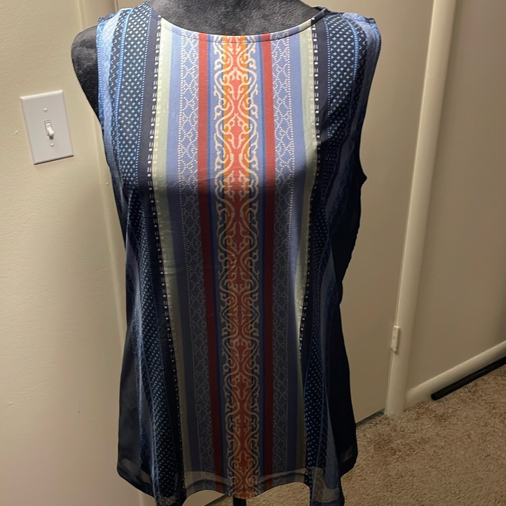 NWT CHRISTOPHER&BANKS stripes tank blouse sz.s 202